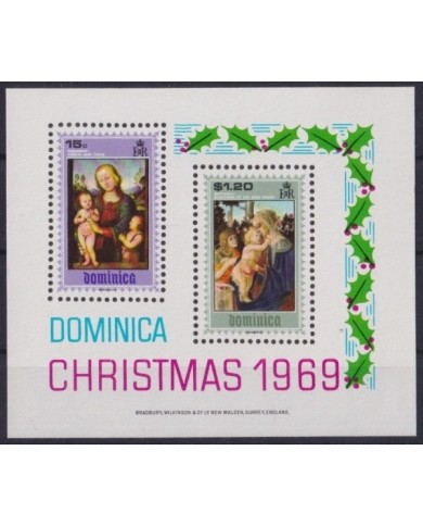 F-EX22225 DOMINICA MNH 1969 CHRISTMAS NAVIDADES RELIGION ART PRERUGGINO BOTICELLI