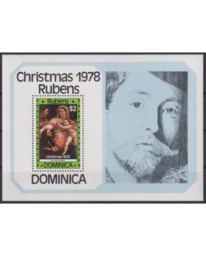 F-EX22217 DOMINICA MNH 1978 CHRISTMAS NAVIDADES RELIGION ART RUBENS HOLLY FAMILY.