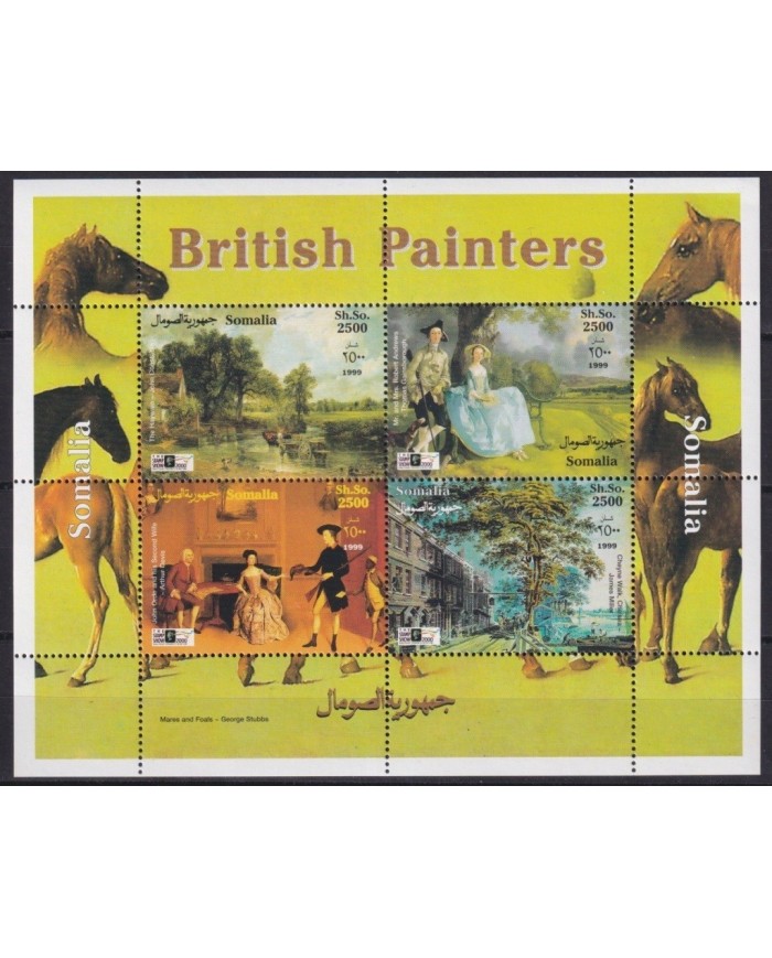 F-EX21998 SOMALIA MNH 1999 PAINTING ART BRITISH UK HORSE LONDON STAMPS SHOW.