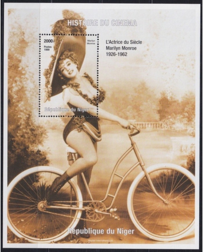 F-EX21990 NIGER 1999 MNH MERYLIN MONROE IN CICLE CINEMA MOVIE CINE.