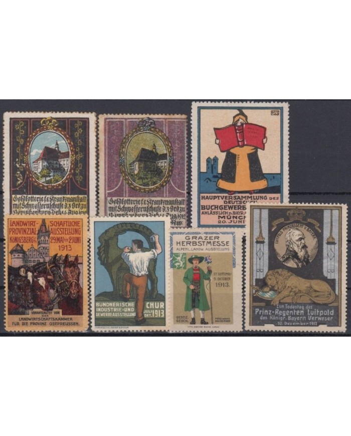 F-EX7622 GERMANY OLD CINDERELLA STAMPS LOT. 1912-13. MH- NO GUM.