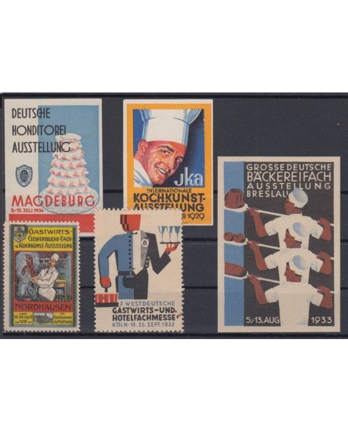 F-EX7624 GERMANY OLD CINDERELLA STAMPS LOT. COOKING KITCHEN. MH- NO GUM.