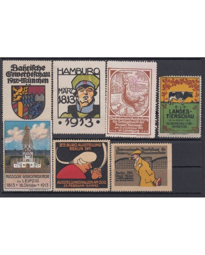 F-EX7625 GERMANY OLD CINDERELLA STAMPS LOT. 1913. MH- NO GUM.