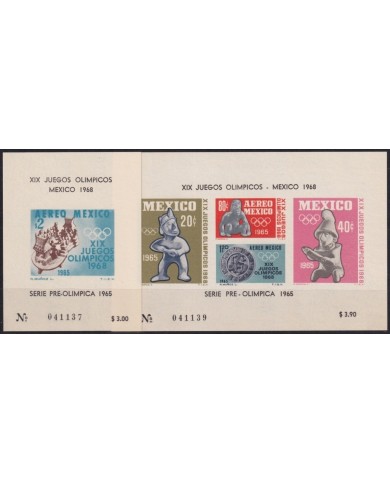 F-EX22758 MEXICO MNH 1965 SHEET OLYMPIC GAMES MEXICO ARCHEOLOGY