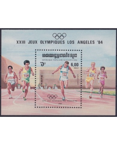 F-EX22769 CAMBODIA MNH 1984 SHEET OLYMPIC GAMES LOS ANGELES ATHLETISM