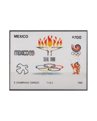 F-EX22772 MEXICO MNH 1988 SHEET OLYMPIC GAMES SEUL KOREA.