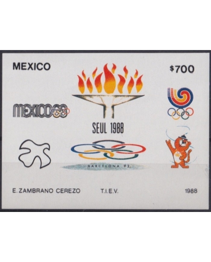 F-EX22772 MEXICO MNH 1988 SHEET OLYMPIC GAMES SEUL KOREA.