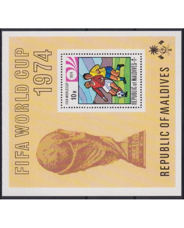F-EX22777 MALDIVES IS MNH 1974 SHEET FIFA WM WORLD SOCCER CUP.