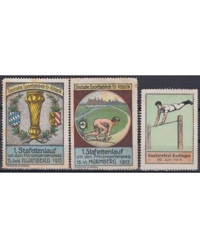 F-EX7713 GERMANY OLD CINDERELLA STAMPS LOT. NO GUM, SPORT 1913