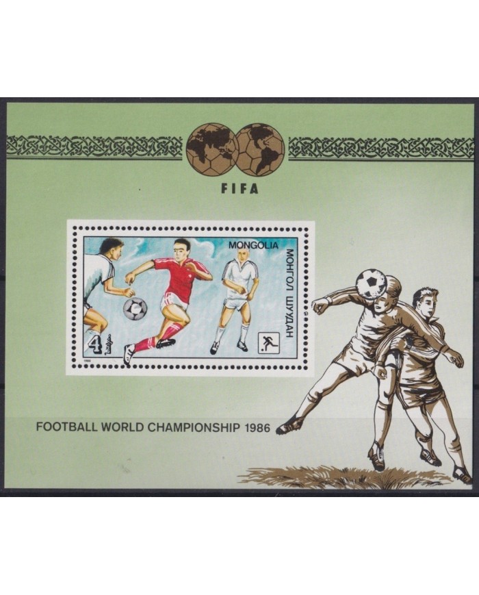 F-EX22805 MONGOLIA MNH 1986 SHEET MEXICO FIFA SOCCER WORLD CUP FUTBOL.