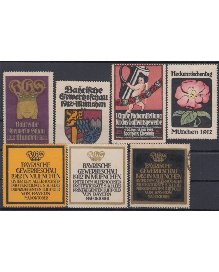 F-EX7715 GERMANY OLD CINDERELLA STAMPS LOT. 1912. MH- NO GUM