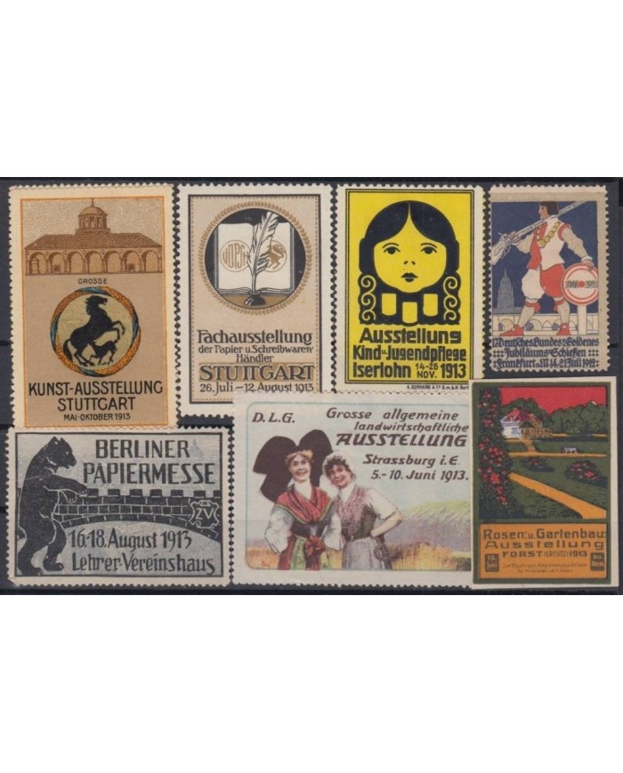 F-EX7716 GERMANY OLD CINDERELLA STAMPS LOT. 1913. MH- NO GUM