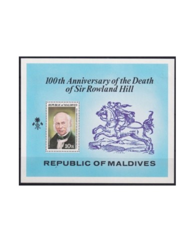 F-EX22799 MALDIVES IS MNH 1979 SHEET CENTENARIAL OF ROWLAND HILL.