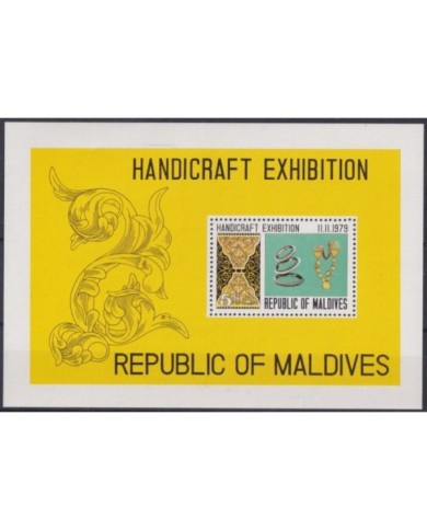 F-EX22843 MALDIVES IS MNH 1979 SHEET HANDICRAFT EXPO FOLKLORE JEWERLY