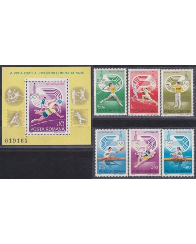 F-EX23002 RUMANIA MNH 1980 OLYMPIC GAMES MOSCOW RUSSIA ATHLETISM FIGHTING.
