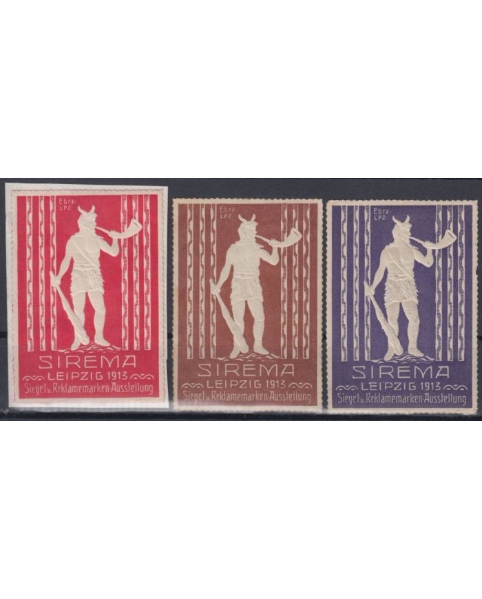F-EX7722 GERMANY ALEMANIA OLD CINDERELLA STAMPS LOT. 1913. LEIPZING SIREMA DEVIL NO GUM.
