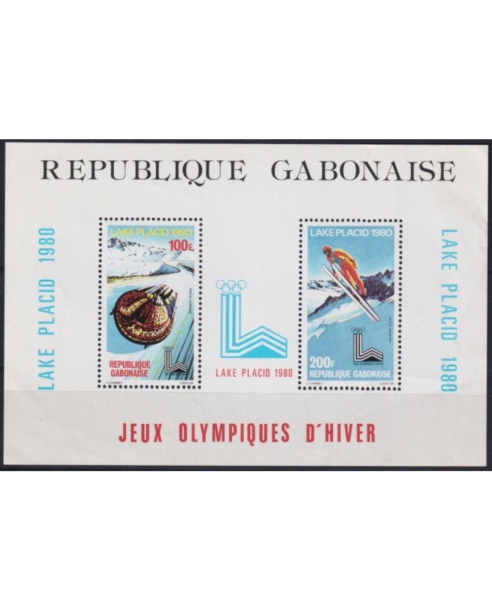 F-EX23024 GABON MNH 1980 WINTER OLYMPIC GAMES LAKE PLACID SKI.