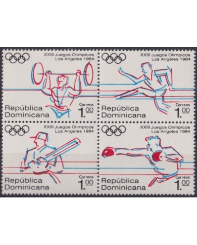 F-EX23362 DOMINICAN REP DOMINICANA MNH 1984 OLYMPIC GAMES BASEBALL LOS ANGELES.