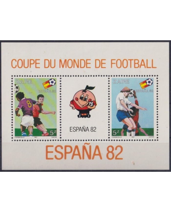F-EX23274 ZAIRE MNH 1982 SOCCER WORLD CUP SPAIN FUTBOL.
