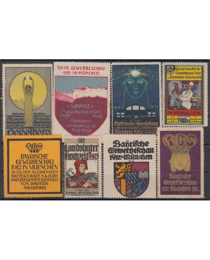 F-EX7741 GERMANY OLD CINDERELLA STAMPS LOT. 1912. MH- NO GUM.