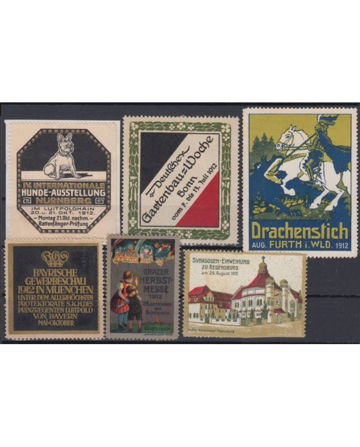 F-EX7742 GERMANY OLD CINDERELLA STAMPS LOT. 1912. MH- NO GUM.