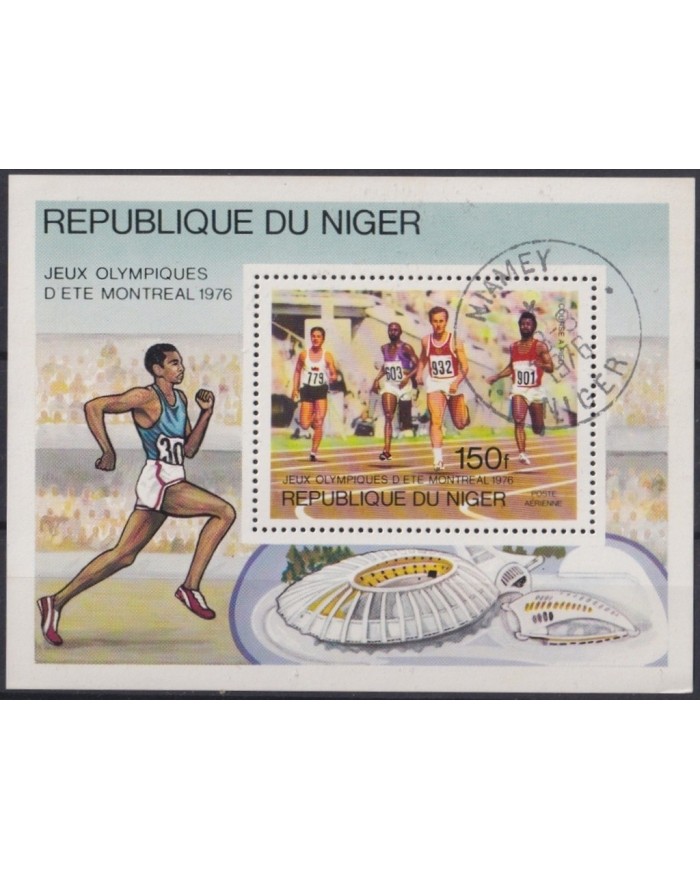 F-EX22996 NIGER USED 1976 OLYMPIC GAMES MONTREAL CANADA ATHLETISM.