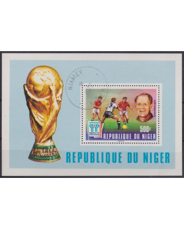 F-EX22994 NIGER USED 1977 SOCCER WORLD CUP ARGENTINA SEP HERBERGER.