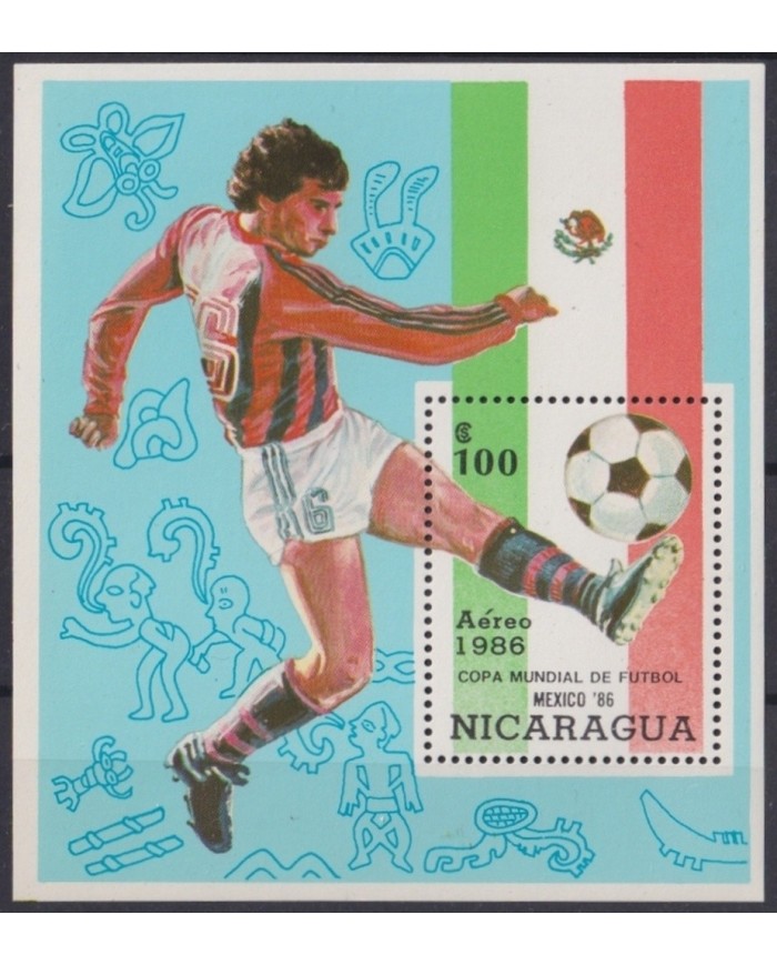 F-EX22967 NICARAGUA MNH 1986 SOCCER WORLD CUP MEXICO.