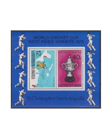 F-EX23122 ST CHRISTOPHER NEVIS ANGUILLA MNH 1976 WORLD CRICKET CUP SHEET