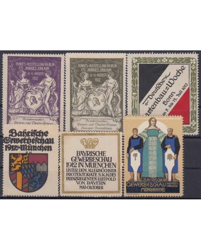 F-EX7746 GERMANY OLD CINDERELLA STAMPS LOT. 1912. MH- NO GUM.