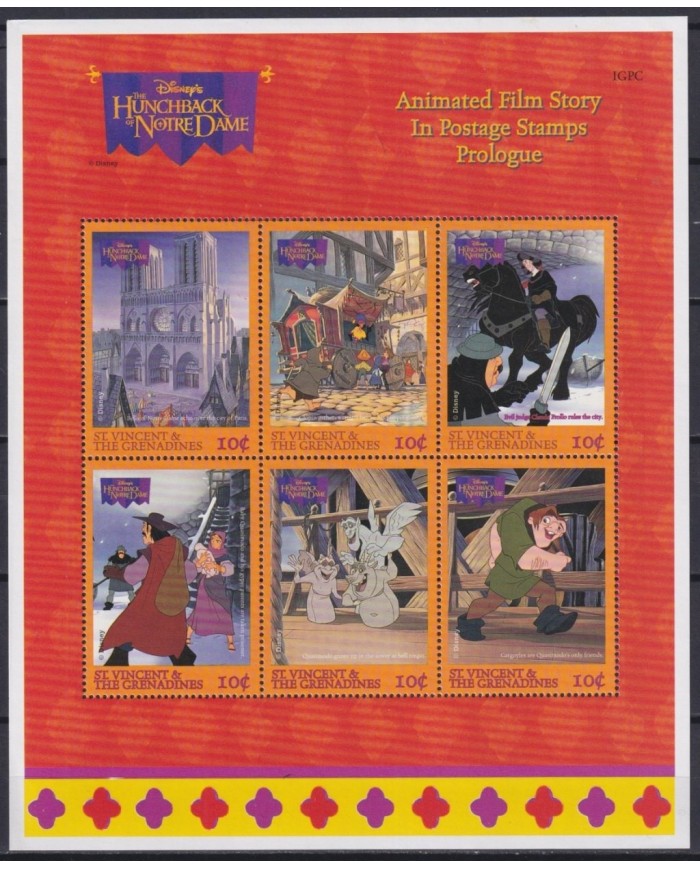 F-EX23258 ST VINCENT & GRENADINES MNH 1986 DISNEY HUNCHBACK NOTRE DAME.