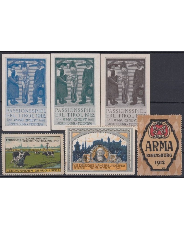 F-EX7748 GERMANY OLD CINDERELLA STAMPS LOT. 1912. MH- NO GUM.