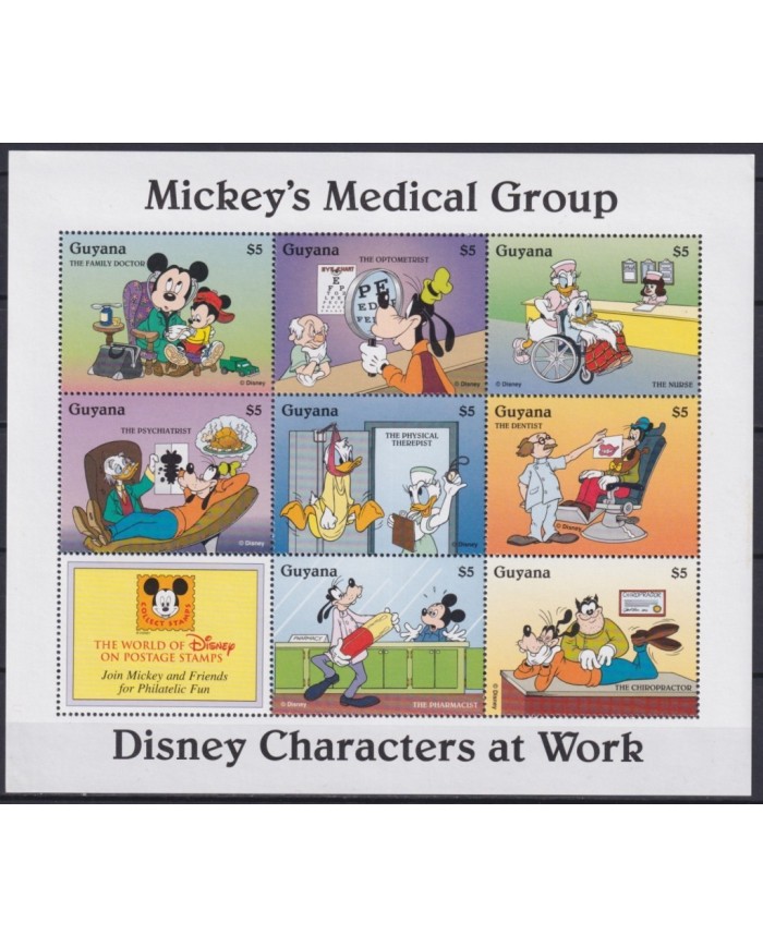 F-EX23385 GUYANA MNH 1996 DISNEY MICKEY MOUSE DONALD DUCK MEDICAL GROUP