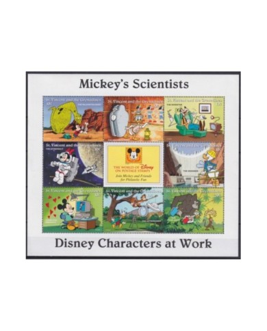 F-EX23389 ST VINCENT & GRENADINES MNH 1996 DISNEY MICKEY MOUSE DONALD DUCK SCIENTISTS.
