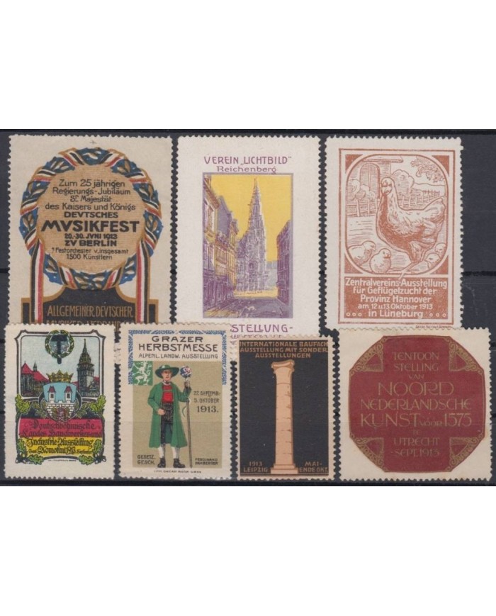 F-EX7749 GERMANY OLD CINDERELLA STAMPS LOT. 1913. MH- NO GUM