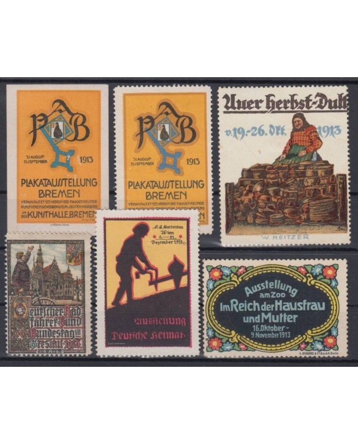 F-EX7750 GERMANY OLD CINDERELLA STAMPS LOT. 1913. MH- NO GUM.