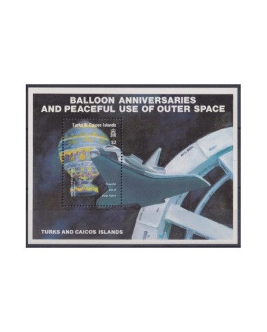 F-EX23203 TURK & CAICOS MNH 1983 SPACE ASTRONAUTIC 200th MANNED FLIGHT BALLOON.
