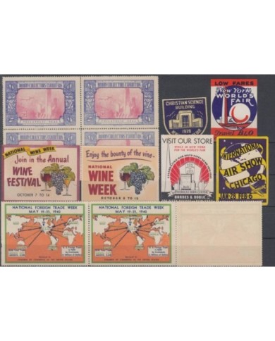 F-EX7539 US CINDERELLA STAMPS LOT MNH. LIGERAS MANCHAS.