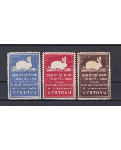 F-EX7758 CZECOSLOVAKIA OLD CINDERELLA STAMPS LOT. RABIT 1913. MH- NO GUM.