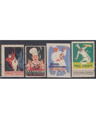 F-EX7886 FRANCE GERMANY CINDERELLA. GASTRONOMY COOKING MH - NO GUM.
