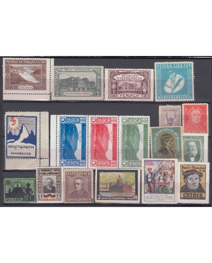 F-EX7924 AUSTRIA OSTERREICH CINDERELLA STAMPS LOT MH- NO GUM.