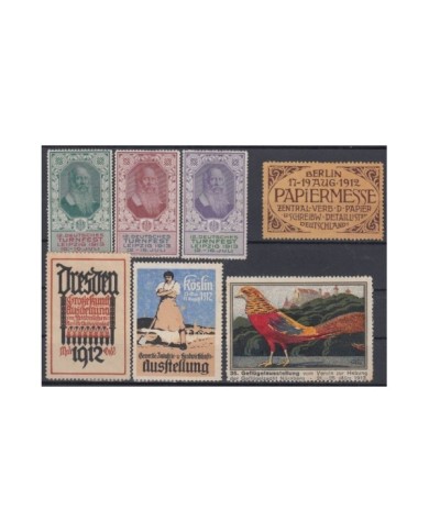 F-EX8238 GERMANY DEUTSCHLAND CINDERELLA 1912-13 MH - NO GUM STAMPS LOT.