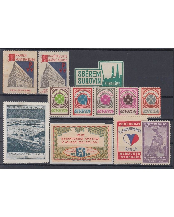 F-EX7953 CZECHOSLOVAKIA CINDERELLA STAMPS LOT MH- NO GUM.