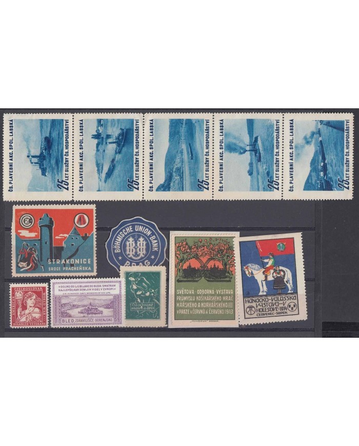 F-EX8246 CZECHOSLOVAKIA CINDERELLA MH - NO GUM STAMPS LOT.