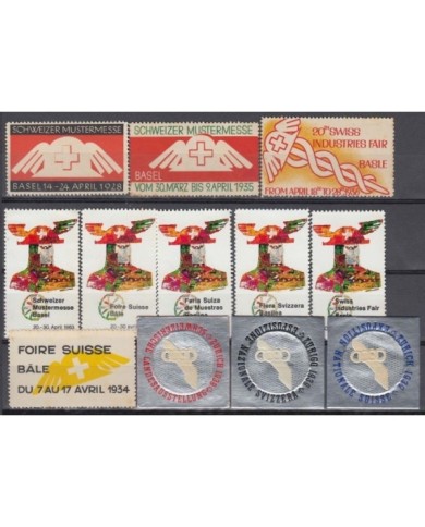 F-EX8112 SWITZERLAND SUISSE CINDERELLA FAIR STAMPS MH- NO GUM LOT.