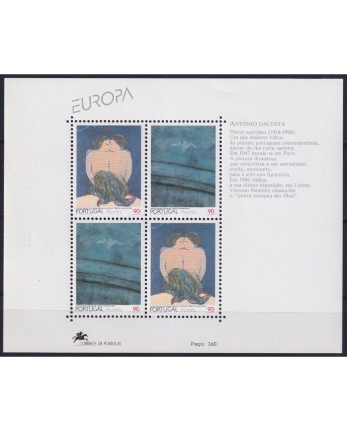 F-EX22885 PORTUGAL AZORES MNH 1993 ANTONIO DA COSTA ART CATS EUROPA CEPT