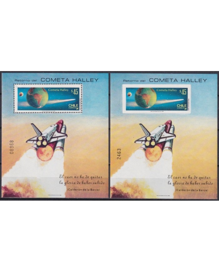 F-EX22925 CHILE MNH 1985 SPACE ASTRONAUTIC COMET HALLEY.