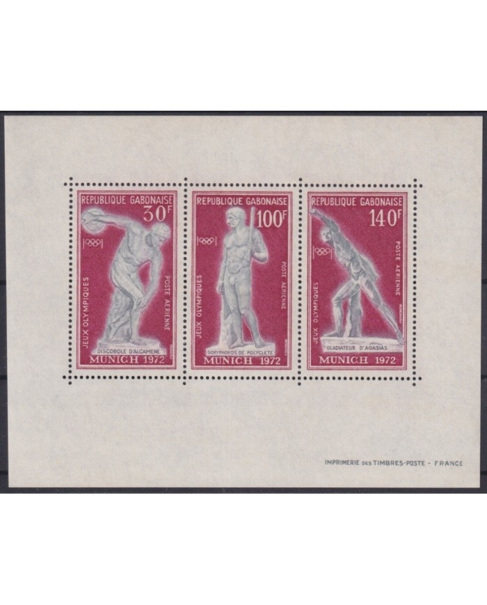 F-EX22958 GABON MNH 1972 MUNICH OLYMPIC GAMES CLASSIC SCULTURE.