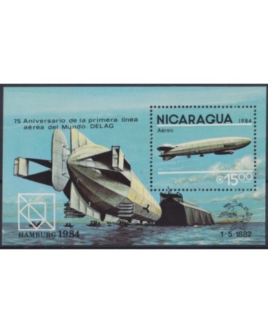 F-EX22969 NICARAGUA MNH 1984 AVION AIRPLANE 75 ANIV FIRST AIR LINE DELAG.