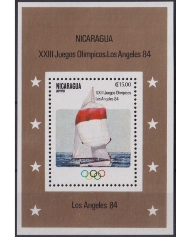 F-EX22972 NICARAGUA MNH 1984 OLYMPIC GAMES LOS ANGELES BOAT SHIP VELAS
